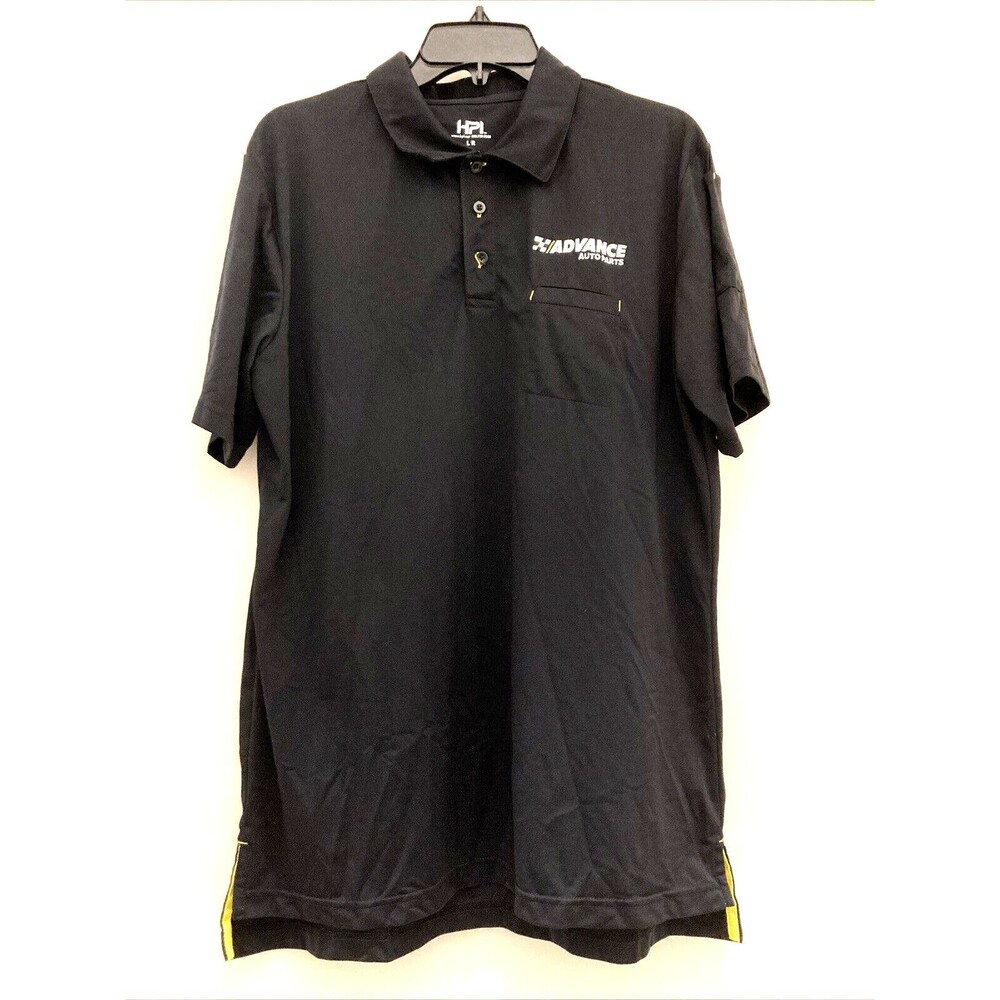 Advanced Auto Parts Employee Polo Shirt Mens L Black Short Sleeve